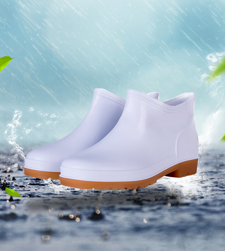 固莱科8607白色食品水鞋低筒鞋宝鞋食品靴